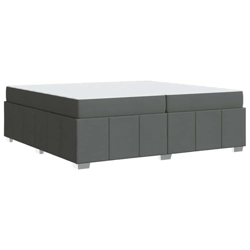 Vopese Bettgestell mit Matratze Dunkelgrau 200 x 200 cm Stoff Bettgestell Model3398308 von Vopese