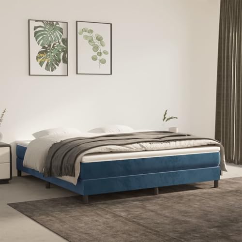Vopese Bettgestell ohne Matratze Dunkelblau 160x200 cm Samt Bed Frame Model3120782 von Vopese