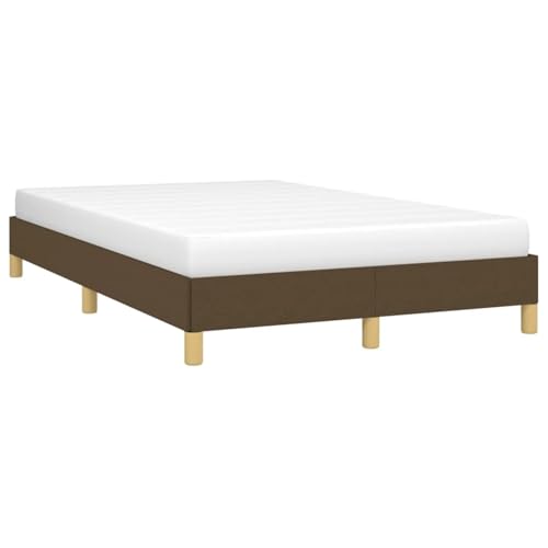 Vopese Bettgestell ohne Matratze Dunkelbraun 120x200 cm Stoff Massivholz Bettgestell Model346805 von Vopese