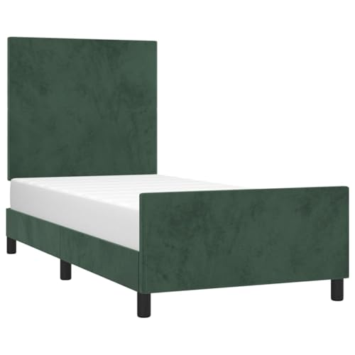 Vopese Bettgestell ohne Matratze Dunkelgrün 100x200 cm Samt Massivholz Bettgestell Model3125620 von Vopese