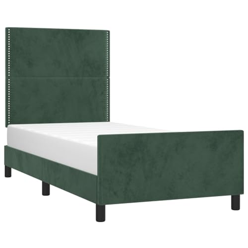 Vopese Bettgestell ohne Matratze Dunkelgrün 100x200 cm Samt Massivholz Bettgestell Model3125681 von Vopese