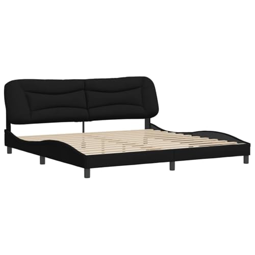 Vopese Bettgestell ohne Matratze Hvar Schwarz 200x200 cm Stoff Bettgestell Model3207795 von Vopese
