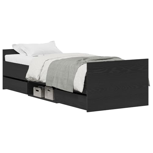 Vopese Bettgestell ohne Matratze Schwarz Eiche 75x190 cm Holzwerkstoff Massivholz Bettgestell Model3329308 Vopese Bettgestell ohne Matratze Schwarz Eiche 75x190 cm Holzwerkstoff Massivholz Bettgestell Model3329308 von Vopese