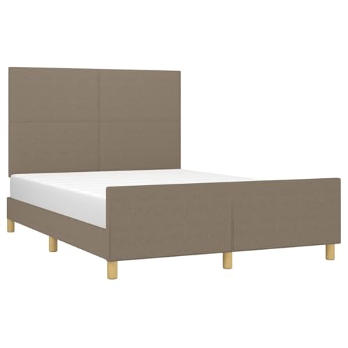 Vopese Bettgestell ohne Matratze Taupe 140x190 cm Stoff Massivholz Bettgestell Model3124891 von Vopese