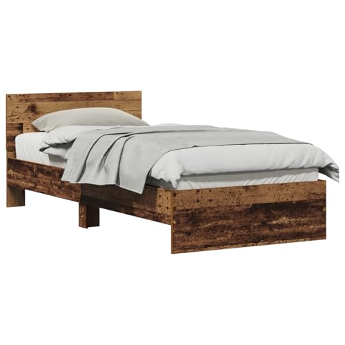 Vopese Bettgestell ohne Matratze mit Kopfteil Altes Holz 75x190 cm Bed Headboard Model871660 von Vopese