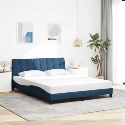 Vopese Blauer Bettgestellrahmen Hanko mit Kopfteil-Kissen, 160x200cm, für erholsamen Schlaf Model3310404 Vopese Blauer Bettgestellrahmen Hanko mit Kopfteil-Kissen, 160x200cm, für erholsamen Schlaf Model3310404 von Vopese