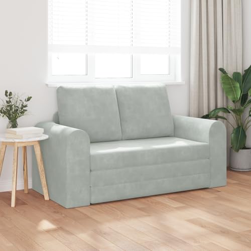 Vopese Boden Sofa Bett 2-in-1 Hellgrau 148x71x83 cm Velvet Schlafcouch Model4106684 von Vopese