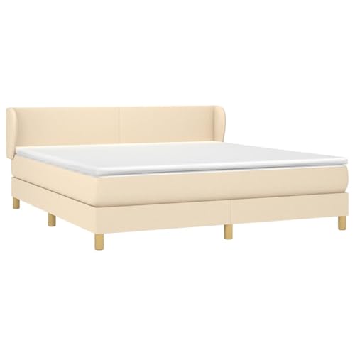 Vopese Boxspringbett Creme, 203x183 cm, mit Einzeltaschenfederkernmatratze und Matratzenschoner - Komfort und Haltbarkeit von Vopese