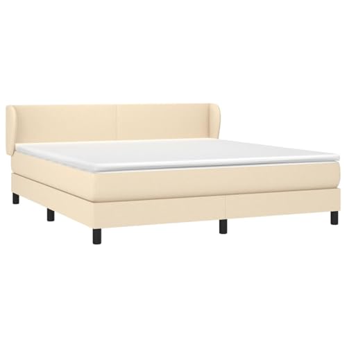 Vopese Boxspringbett Creme, 203x183 cm, mit Einzeltaschenfederkernmatratze und Matratzenschoner von Vopese