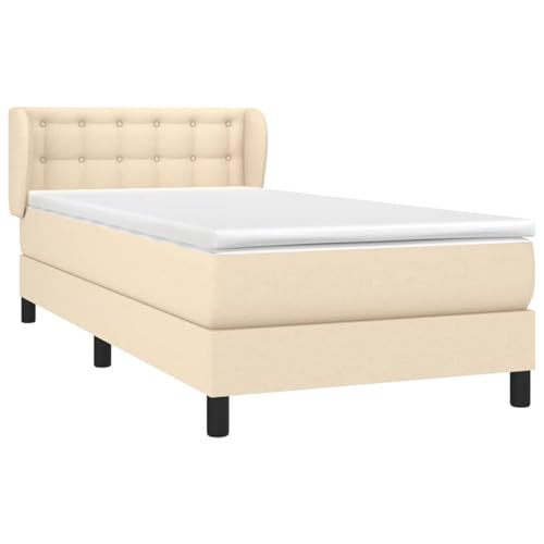 Vopese Boxspringbett Creme 193x93cm mit hochwertiger Taschenfederkernmatratze und Matratzenschoner - Lieferung inkl. Montageanleitung von Vopese