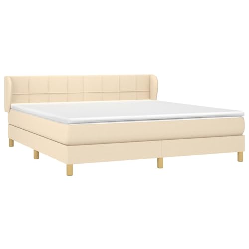 Vopese Boxspringbett Creme 203x163cm mit hochwertiger Matratze & Matratzenschoner von Vopese