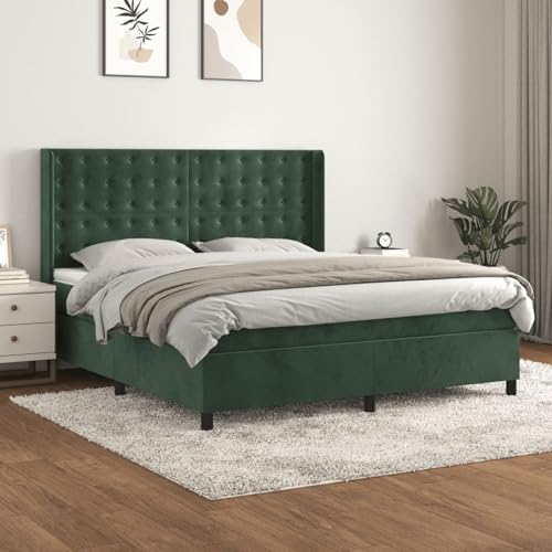 Vopese Boxspringbett Dunkelgrün mit Samtbezug und Einzeltaschenfederkernmatratze - 203x163x118/128 cm, ideal für Rücken- oder Bauchschläfer Model3132930 Vopese Boxspringbett Dunkelgrün mit Samtbezug und Einzeltaschenfederkernmatratze - 203x163x118/128 cm, ideal für Rücken- oder Bauchschläfer Model3132930 von Vopese