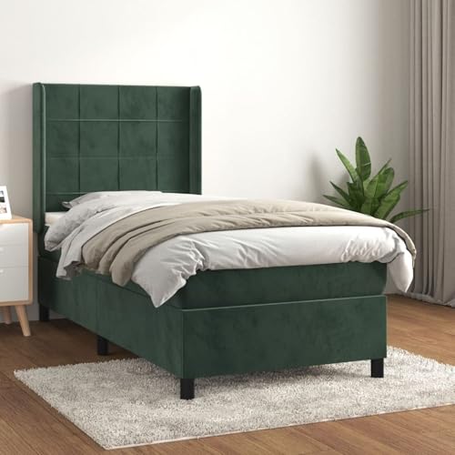 Vopese Boxspringbett Dunkelgrün mit Samtbezug und Einzeltaschenfederkernmatratze - 203x93x118/128 cm, ideal für Rücken- und Bauchschläfer Model3132660 Vopese Boxspringbett Dunkelgrün mit Samtbezug und Einzeltaschenfederkernmatratze - 203x93x118/128 cm, ideal für Rücken- und Bauchschläfer Model3132660 von Vopese