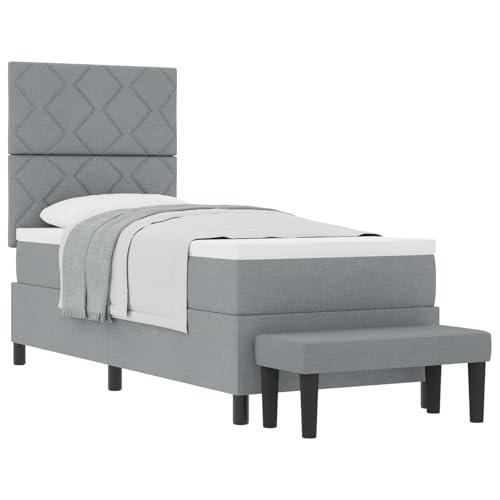 Vopese Boxspringbett Grau, 2er Set, Hochwertig & Stabil, Modernes Schlafzimmer Design, Einfache Montage von Vopese