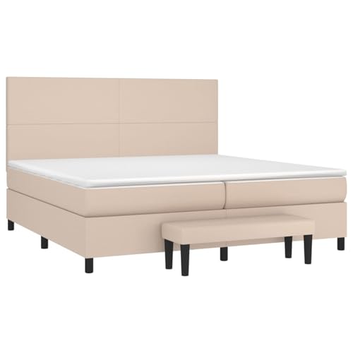 Vopese Boxspringbett Matratze Cappuccino-Braun 200x200cm Kunstleder Federkernmatratze Model3137568 von Vopese