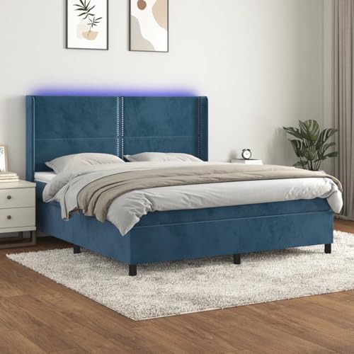 Vopese Boxspringbett mit LED & Samtbezug - Dunkelblau, 203x183x118/128 cm, für erholsamen Schlaf Model3139521 Vopese Boxspringbett mit LED & Samtbezug - Dunkelblau, 203x183x118/128 cm, für erholsamen Schlaf Model3139521 von Vopese