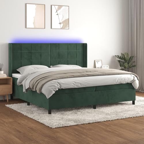 Vopese Boxspringbett mit LED & Samtbezug - Dunkelgrün, 203 x 203 x 118/128 cm, für erholsamen Schlaf Model3139586 Vopese Boxspringbett mit LED & Samtbezug - Dunkelgrün, 203 x 203 x 118/128 cm, für erholsamen Schlaf Model3139586 von Vopese