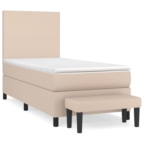 Vopese Boxspringbett mit Matratze Cappuccino-Braun 90x200cm Kunstleder Federbett Model3137526 Vopese Boxspringbett mit Matratze Cappuccino-Braun 90x200cm Kunstleder Federbett Model3137526 von Vopese