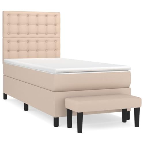 Vopese Boxspringbett mit Matratze Cappuccino-Braun 90x200cm Kunstleder Federbett Model3137646 Vopese Boxspringbett mit Matratze Cappuccino-Braun 90x200cm Kunstleder Federbett Model3137646 von Vopese