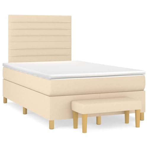 Vopese Boxspringbett mit Matratze Creme 120x200 cm Stoff Federbett Model3137226 von Vopese