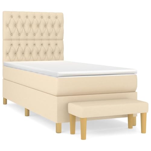 Vopese Boxspringbett mit Matratze Creme 90x190 cm Stoff Federbett Model3137362 Vopese Boxspringbett mit Matratze Creme 90x190 cm Stoff Federbett Model3137362 von Vopese