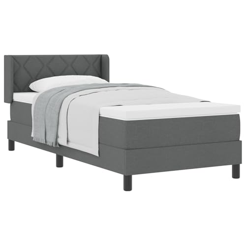 Vopese Boxspringbett mit Matratze Dunkelgrau 90x190 cm Stoff, Kopfteil Design mit Diamantblöcken Dunkelgrau 90 cm Stoff Bed Headboard Model3341140 Vopese Boxspringbett mit Matratze Dunkelgrau 90x190 cm Stoff, Kopfteil Design mit Diamantblöcken Dunkelgrau 90 cm Stoff Bed Headboard Model3341140 von Vopese