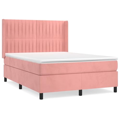 Vopese Boxspringbett mit Matratze Rosa 140x190 cm Samt Federbett Model3132800 Vopese Boxspringbett mit Matratze Rosa 140x190 cm Samt Federbett Model3132800 von Vopese