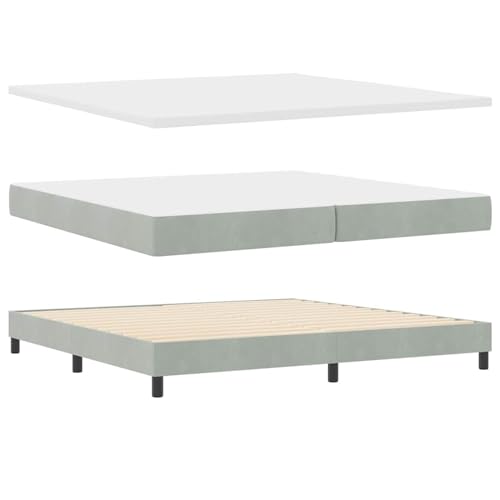 Vopese Boxspringbett mit Matratze Schwarz 100x200 cm Velvet Hellgrau Federbett Model3341540 Vopese Boxspringbett mit Matratze Schwarz 100x200 cm Velvet Hellgrau Federbett Model3341540 von Vopese
