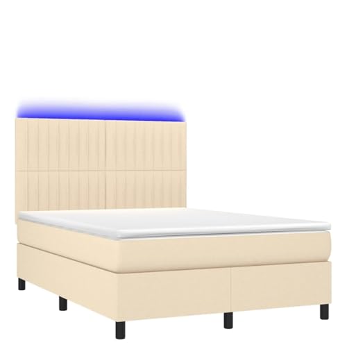 Vopese Boxspringbett mit Matratze & LED Creme 140x200 cm Stoff Federbett Model3135042 Vopese Boxspringbett mit Matratze & LED Creme 140x200 cm Stoff Federbett Model3135042 von Vopese