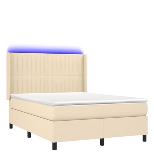 Vopese Boxspringbett mit Matratze & LED Creme 140x200 cm Stoff Federbett Model3138482 Vopese Boxspringbett mit Matratze & LED Creme 140x200 cm Stoff Federbett Model3138482 von Vopese