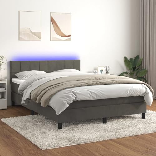 Vopese Boxspringbett mit Matratze & LED Dunkelgrau 140x200 cm Samt Federbett Model3134406 Vopese Boxspringbett mit Matratze & LED Dunkelgrau 140x200 cm Samt Federbett Model3134406 von Vopese
