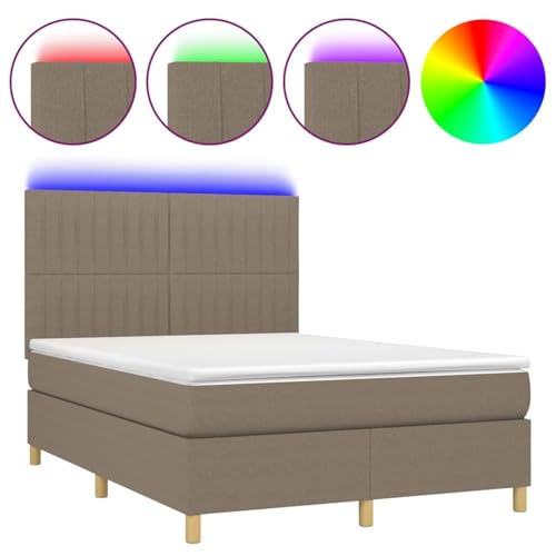 Vopese Boxspringbett mit Matratze & LED Taupe 140x190 cm Stoff Federbett Model3135593 Vopese Boxspringbett mit Matratze & LED Taupe 140x190 cm Stoff Federbett Model3135593 von Vopese