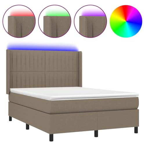 Vopese Boxspringbett mit Matratze & LED Taupe 140x190 cm Stoff Federbett Model3138473 Vopese Boxspringbett mit Matratze & LED Taupe 140x190 cm Stoff Federbett Model3138473 von Vopese