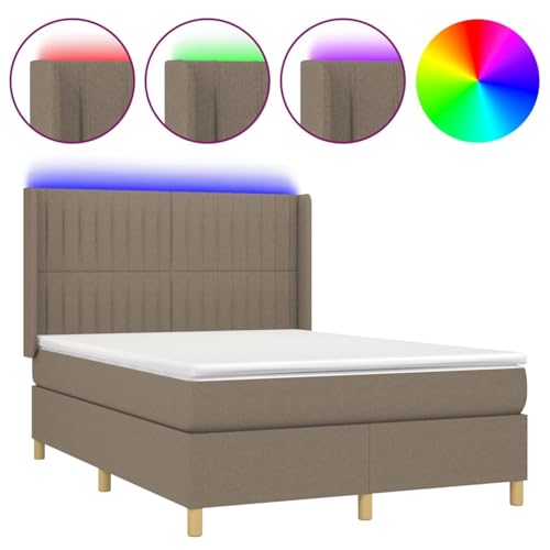 Vopese Boxspringbett mit Matratze & LED Taupe 140x190 cm Stoff Federbett Model3139033 Vopese Boxspringbett mit Matratze & LED Taupe 140x190 cm Stoff Federbett Model3139033 von Vopese