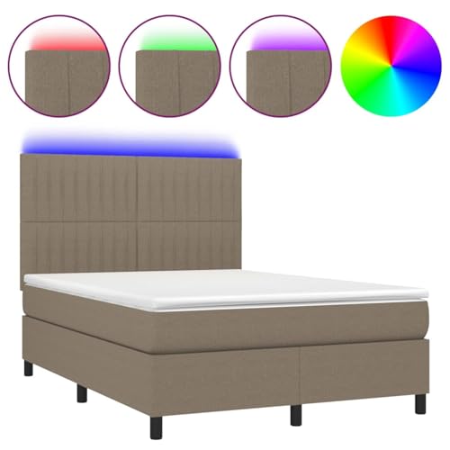 Vopese Boxspringbett mit Matratze & LED Taupe 140x200 cm Stoff Federbett Model3135041 Vopese Boxspringbett mit Matratze & LED Taupe 140x200 cm Stoff Federbett Model3135041 von Vopese