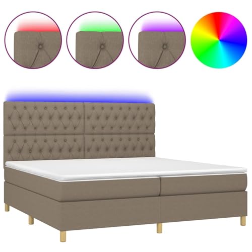 Vopese Boxspringbett mit Matratze & LED Taupe 200x200 cm Stoff Federbett Model3135705 Vopese Boxspringbett mit Matratze & LED Taupe 200x200 cm Stoff Federbett Model3135705 von Vopese