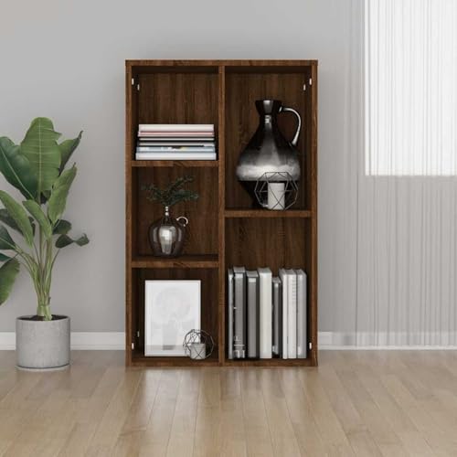 Vopese Bücherregal/Sideboard Braun Eiche 50x25x80 cm Holzwerkstoff Standregal Model826613 von Vopese