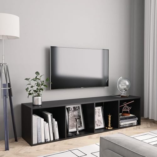 Vopese Bücherregal/TV-Schrank Schwarz 143×30×36 cm Standregal Model800262 von Vopese