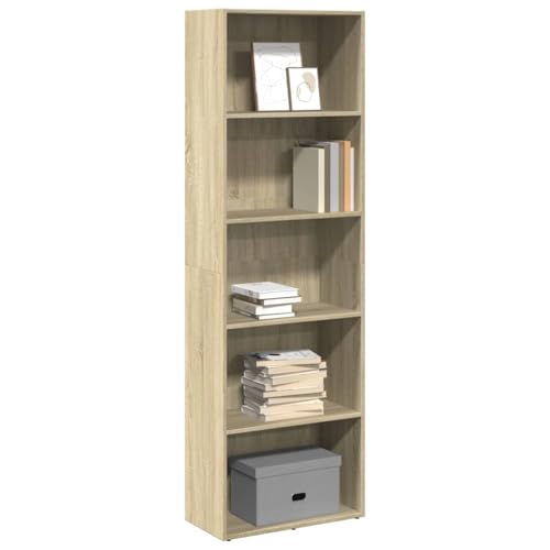 Vopese Bücherregal Sonoma-Eiche 60x30x189 cm Holzwerkstoff Standregal Model857919 von Vopese