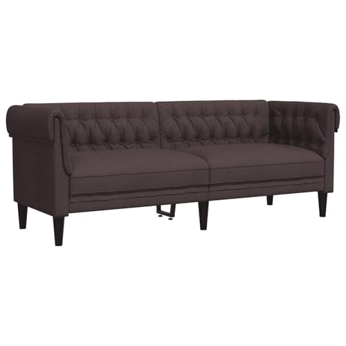 Vopese Chesterfield-Sofa 3-Sitzer Dunkelbraun Stoff Sofa Model372559 von Vopese