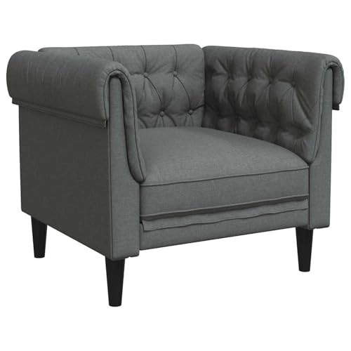 Vopese Chesterfield Sofa Stuhl Dunkelgrau 78,5 x 74,5 x 74,5 cm Stoff Sofa Model42013005 von Vopese