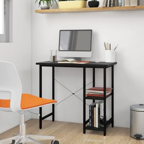 Vopese Computertisch Schwarz 80x40x72 cm MDF und Metall Computertisch Model20554 von Vopese