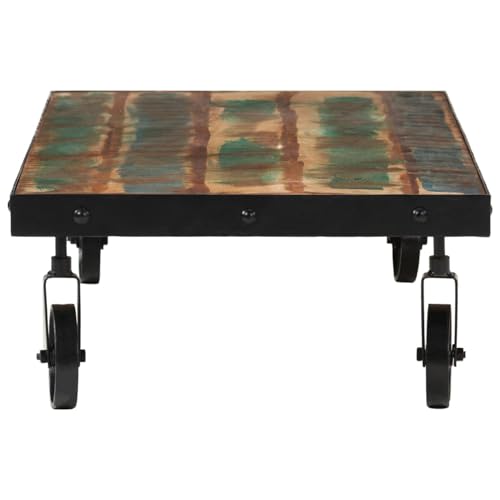 Vopese Couchtisch mit Rollen Altholz Massiv 100x55x26 cm Beistelltisch Couch Model371684 von Vopese