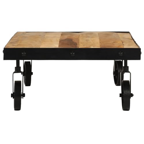 Vopese Couchtisch mit Rollen Massivholz Mango 100x55x26 cm Beistelltisch Couch Model371683 von Vopese