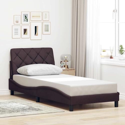 Vopese Dunkelbraunes Bettgestell mit Kopfteil-Kissen | Polyester, Metall, Holz | 218 x 85 x 74,5 cm | Schlafzimmer Model3310562 Vopese Dunkelbraunes Bettgestell mit Kopfteil-Kissen | Polyester, Metall, Holz | 218 x 85 x 74,5 cm | Schlafzimmer Model3310562 von Vopese