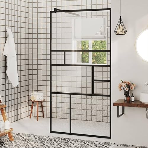 Vopese Duschwand für Begehbare Dusche mit Klarem ESG Glas Duschabtrennung Walk in Dusche Duschtrennwand Duschkabine Duschtrennwand für Begehbare Duschen Badmöbel 80x195 cm von Vopese