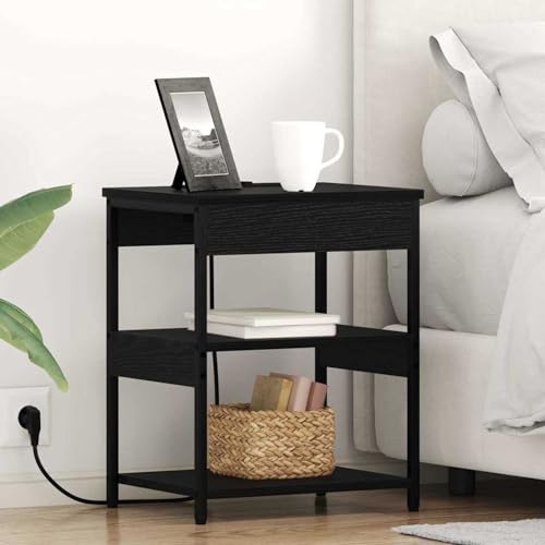 Vopese Eleganter Nachttisch aus Holzwerkstoff mit Steckdose - Modernes Design für Schlafzimmer und Wohnzimmer Model859536 von Vopese