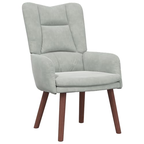 Vopese Entspannten Stuhl Helles Graues Samt Relaxsessel Model42001803 von Vopese