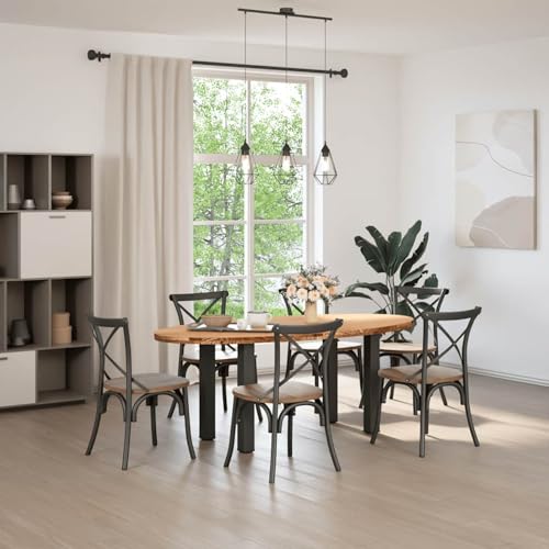 Vopese Esstisch Hellbraun 200x100x74 cm Massivholz Eiche Oval Esstisch Model3305312 von Vopese