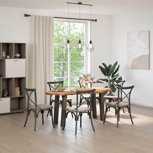 Vopese Esstisch Hellbraun 200x100x74 cm Massivholz Eiche Oval Esstisch Model3305337 von Vopese